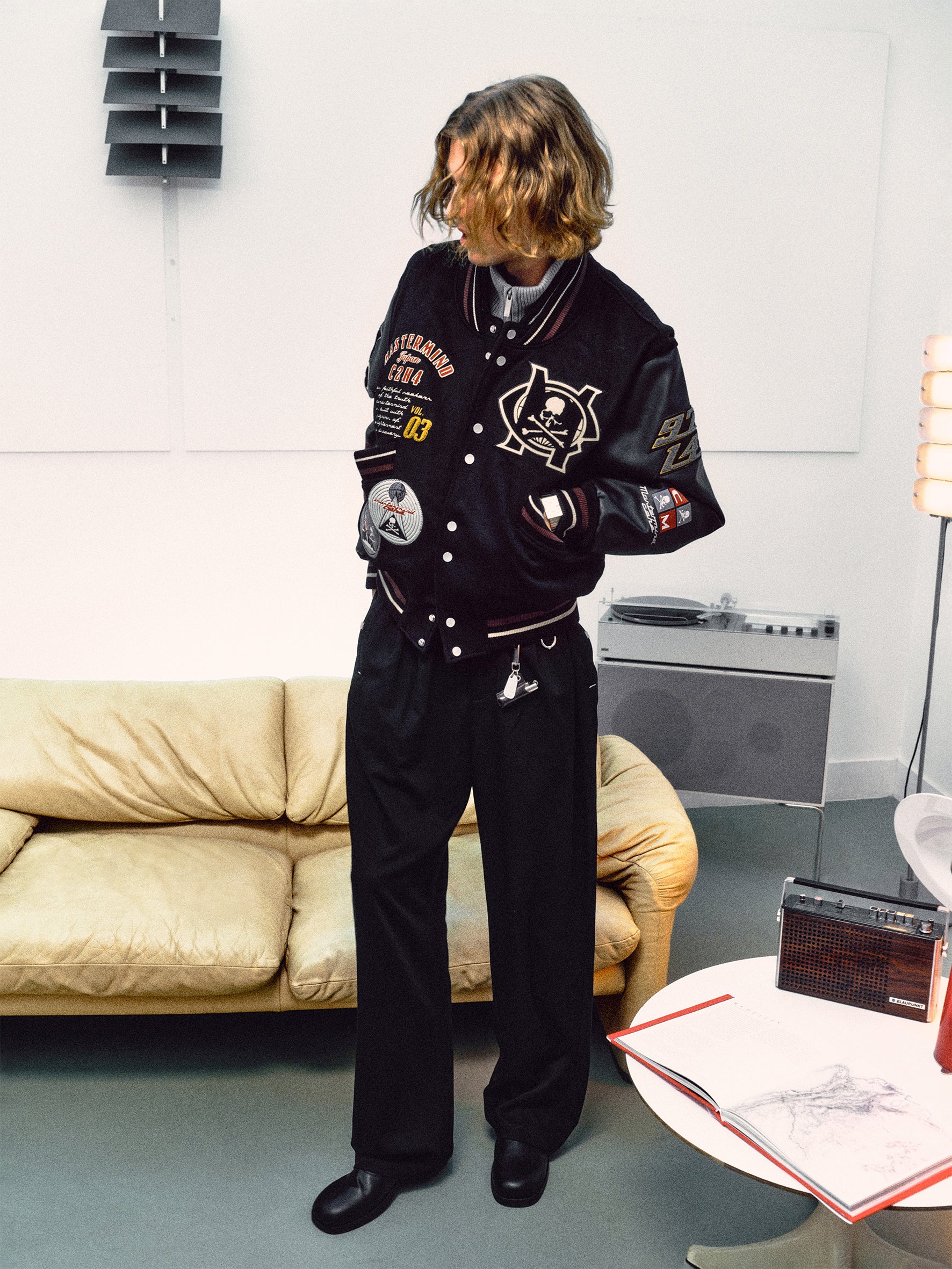 C2H4 x Mastermind JAPAN Vol.3 Curvilinear Varsity Jacket