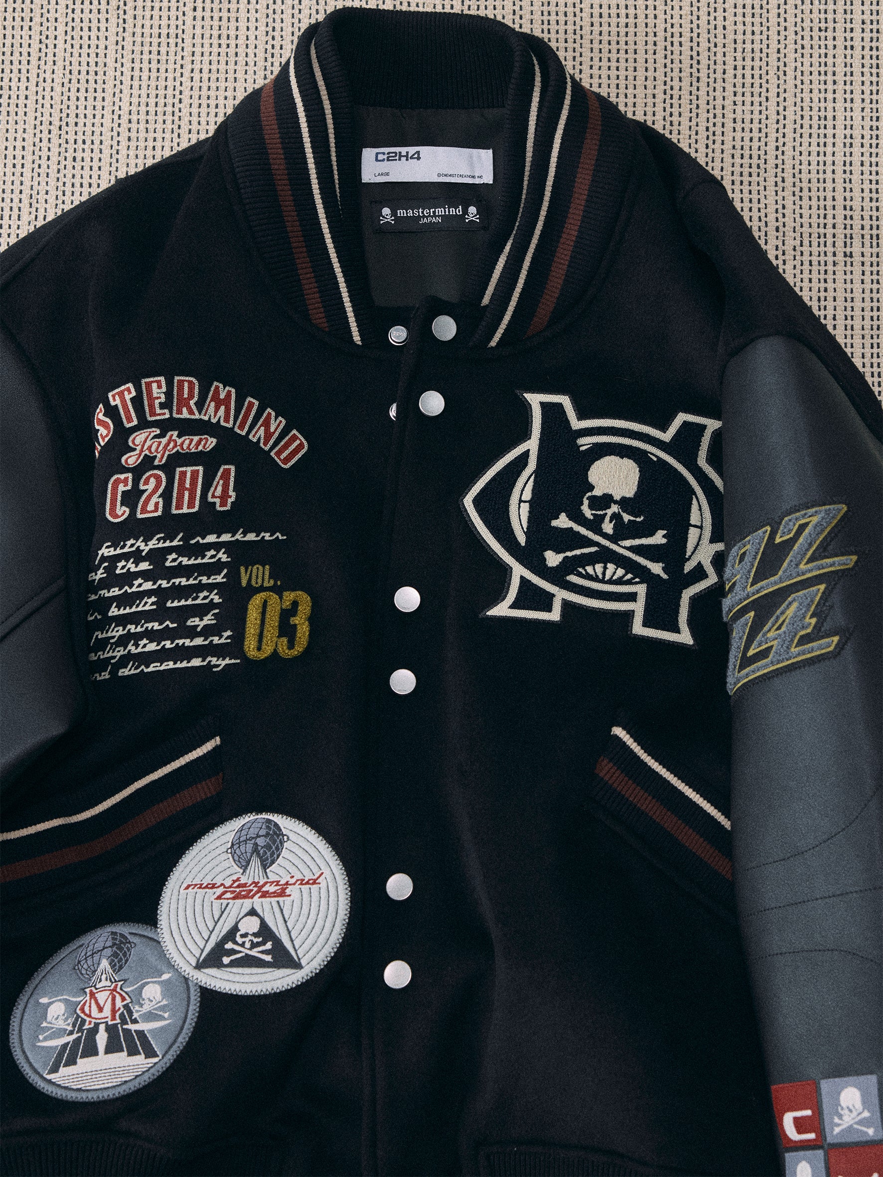 C2H4 x Mastermind JAPAN Vol.3 Curvilinear Varsity Jacket