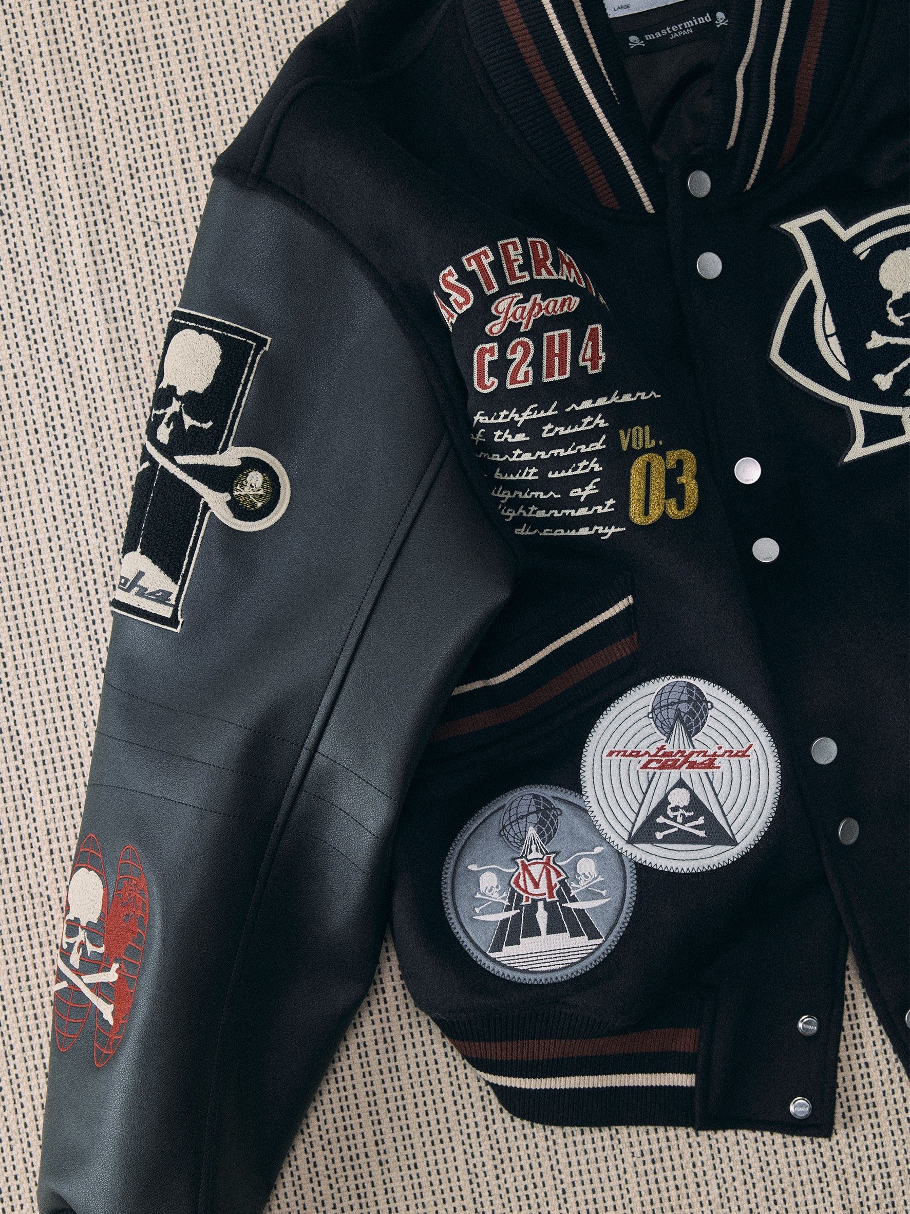 C2H4 x Mastermind JAPAN Vol.3 Curvilinear Varsity Jacket
