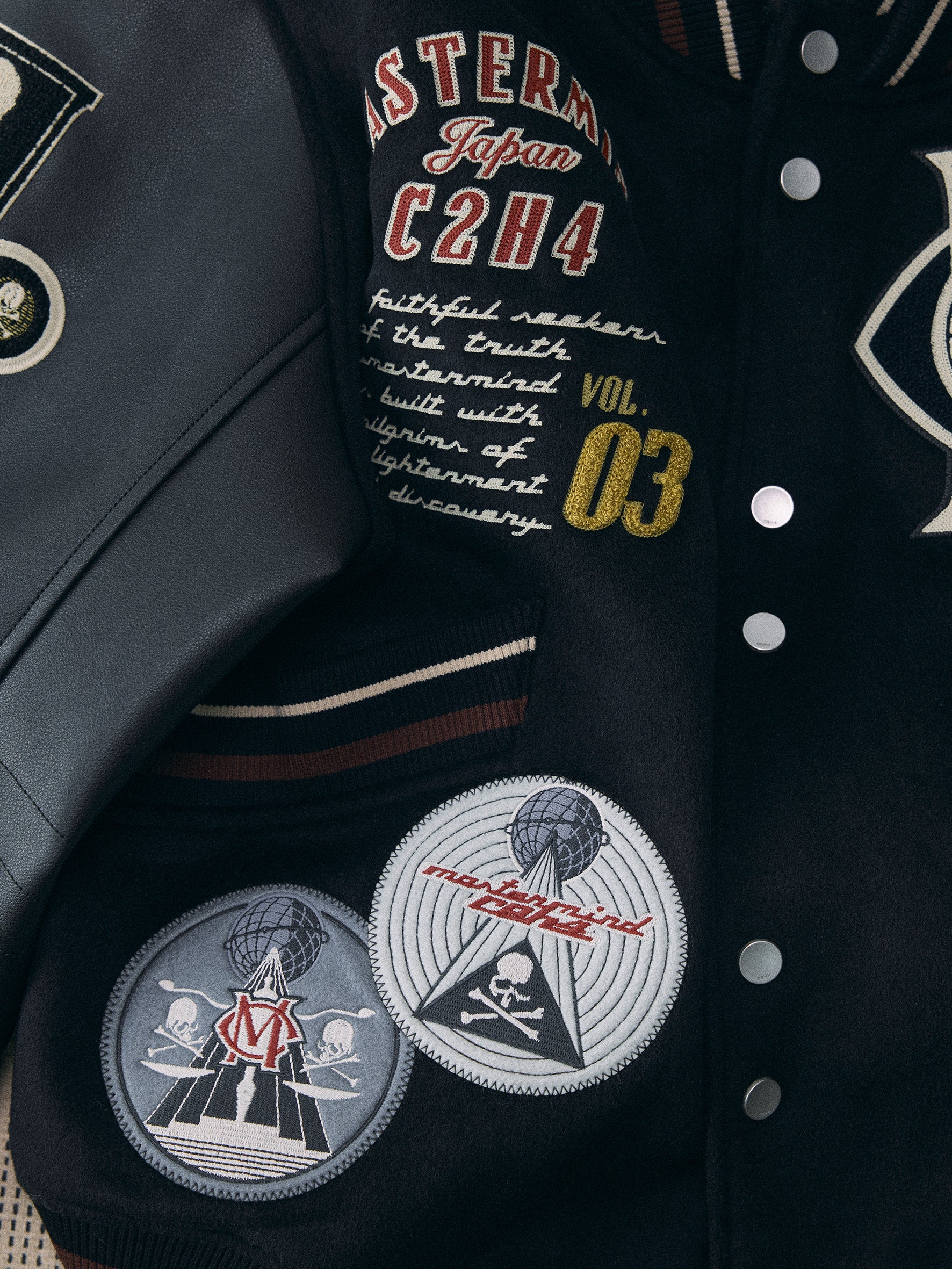 C2H4 x Mastermind JAPAN Vol.3 Curvilinear Varsity Jacket
