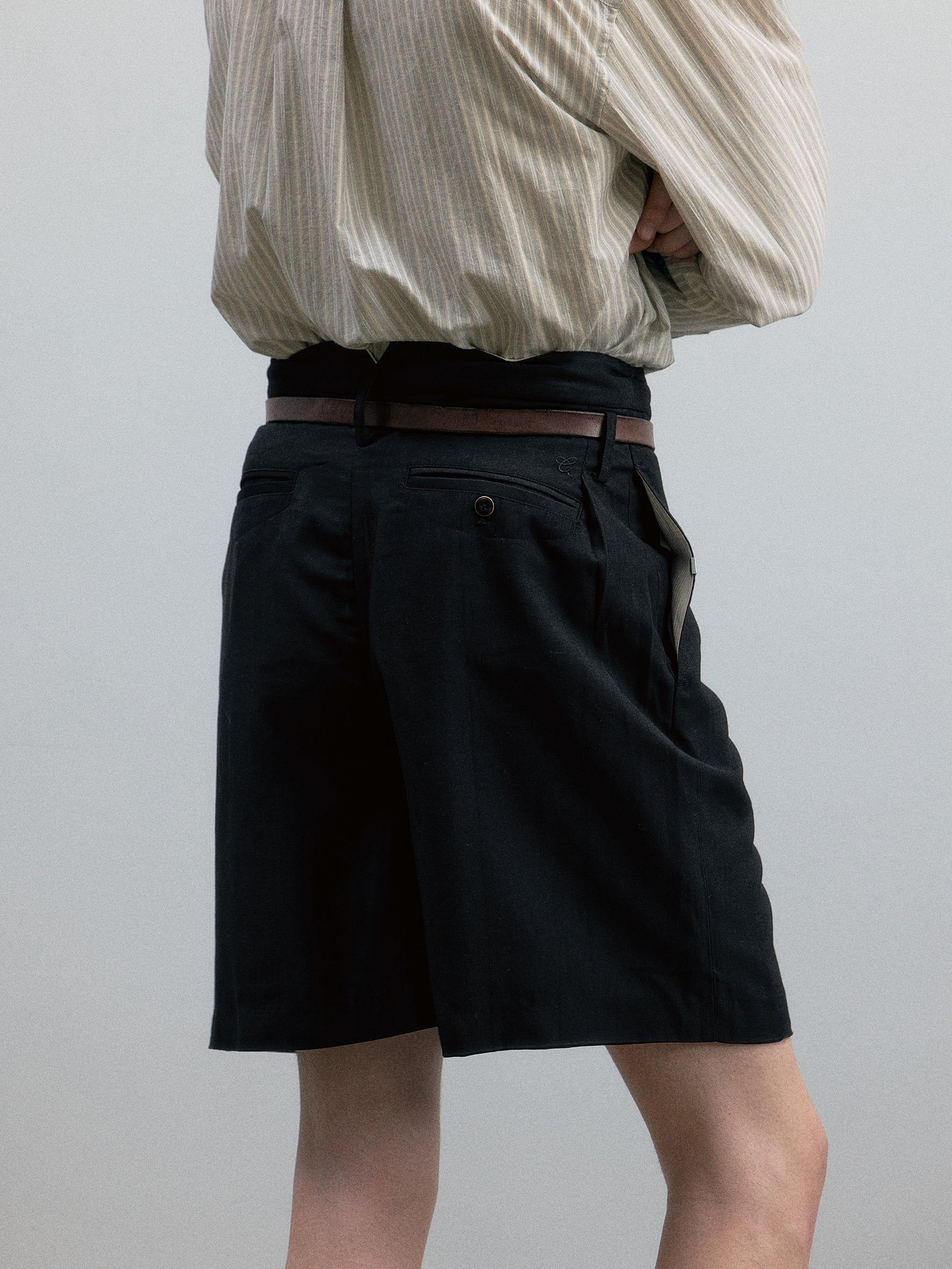 011 - Vrille Fold-over Tailored Shorts