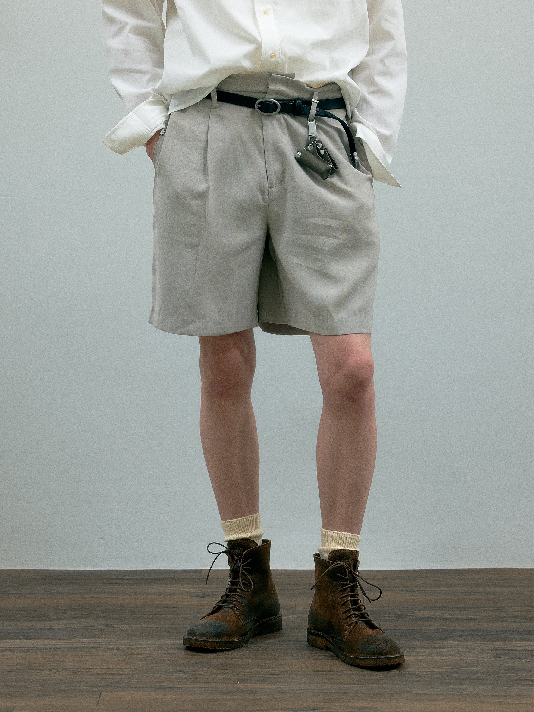 011 - Vrille Fold-over Tailored Shorts