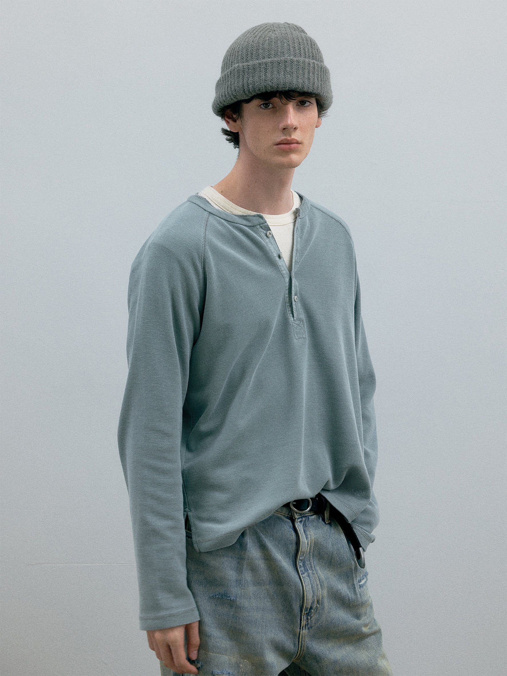 011 - Moccasin Memory Textured Henley