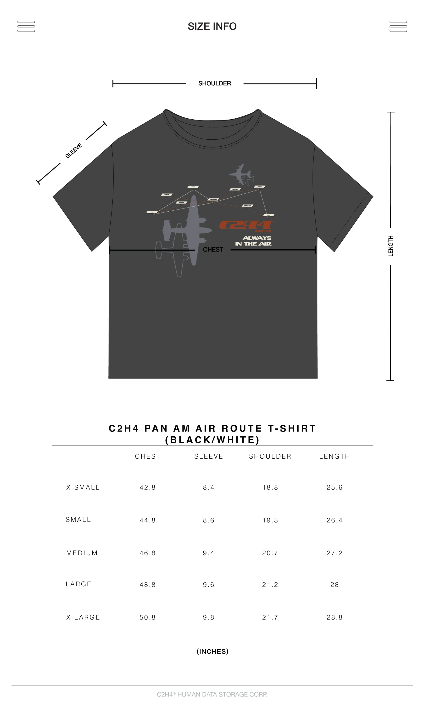 Pan Am® × C2H4® Air Route T-shirt