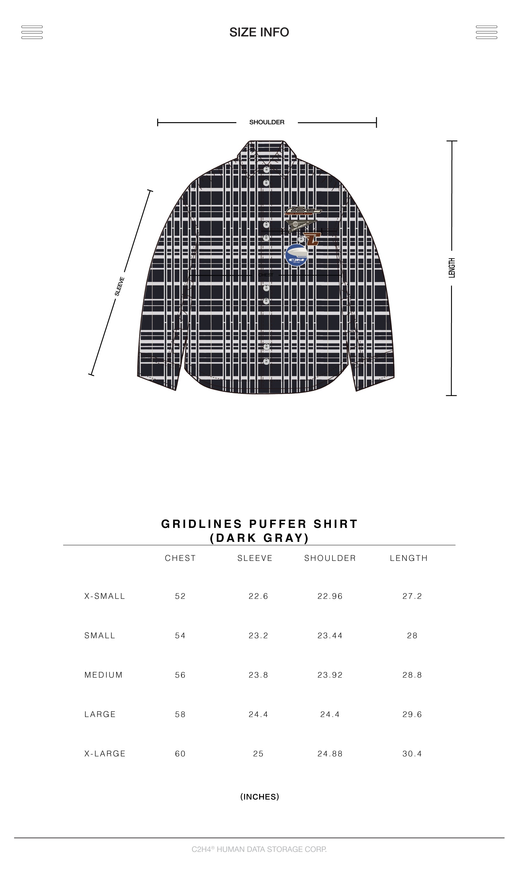 010 - Gridlines Puffer Shirt