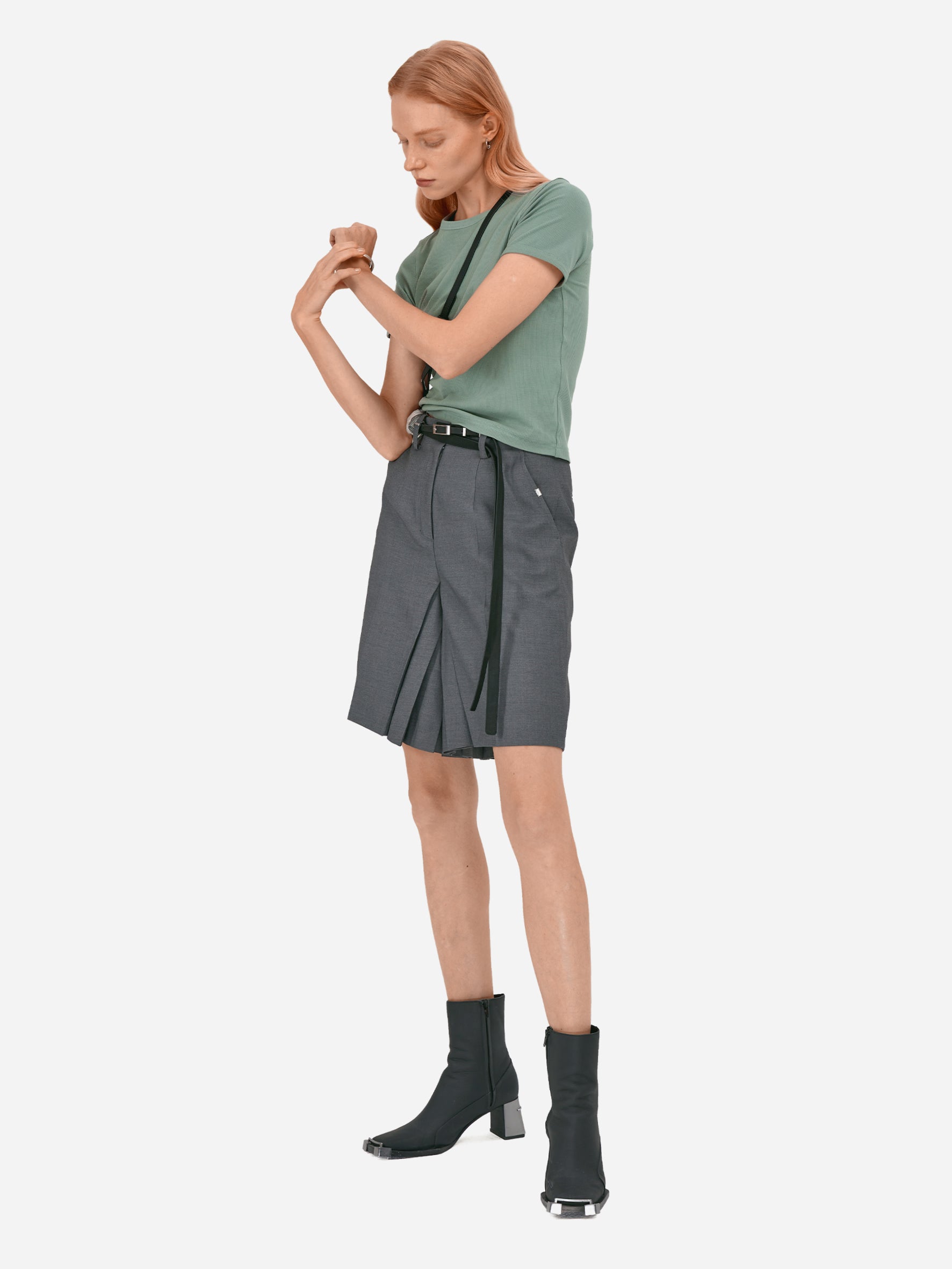 007 - C. Perriand Pleated Waistless Shorts