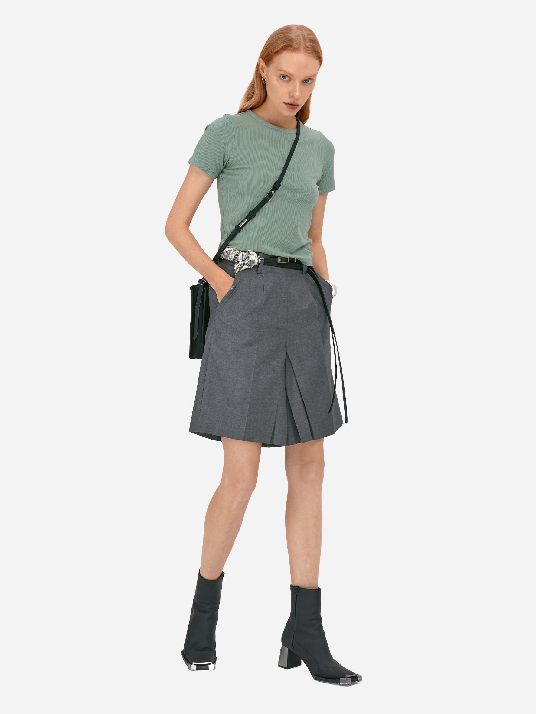 007 - C. Perriand Pleated Waistless Shorts