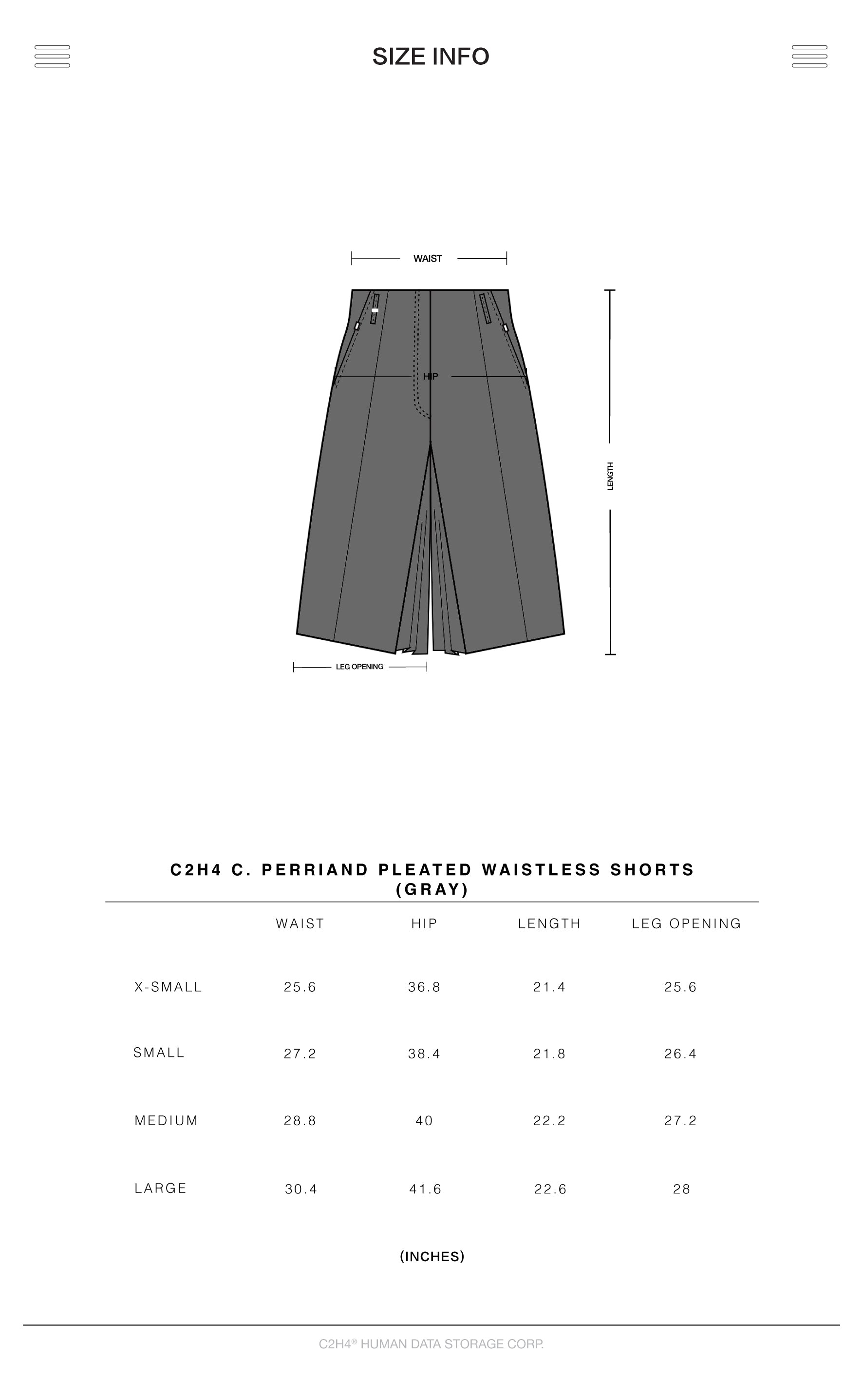 007 - C. Perriand Pleated Waistless Shorts