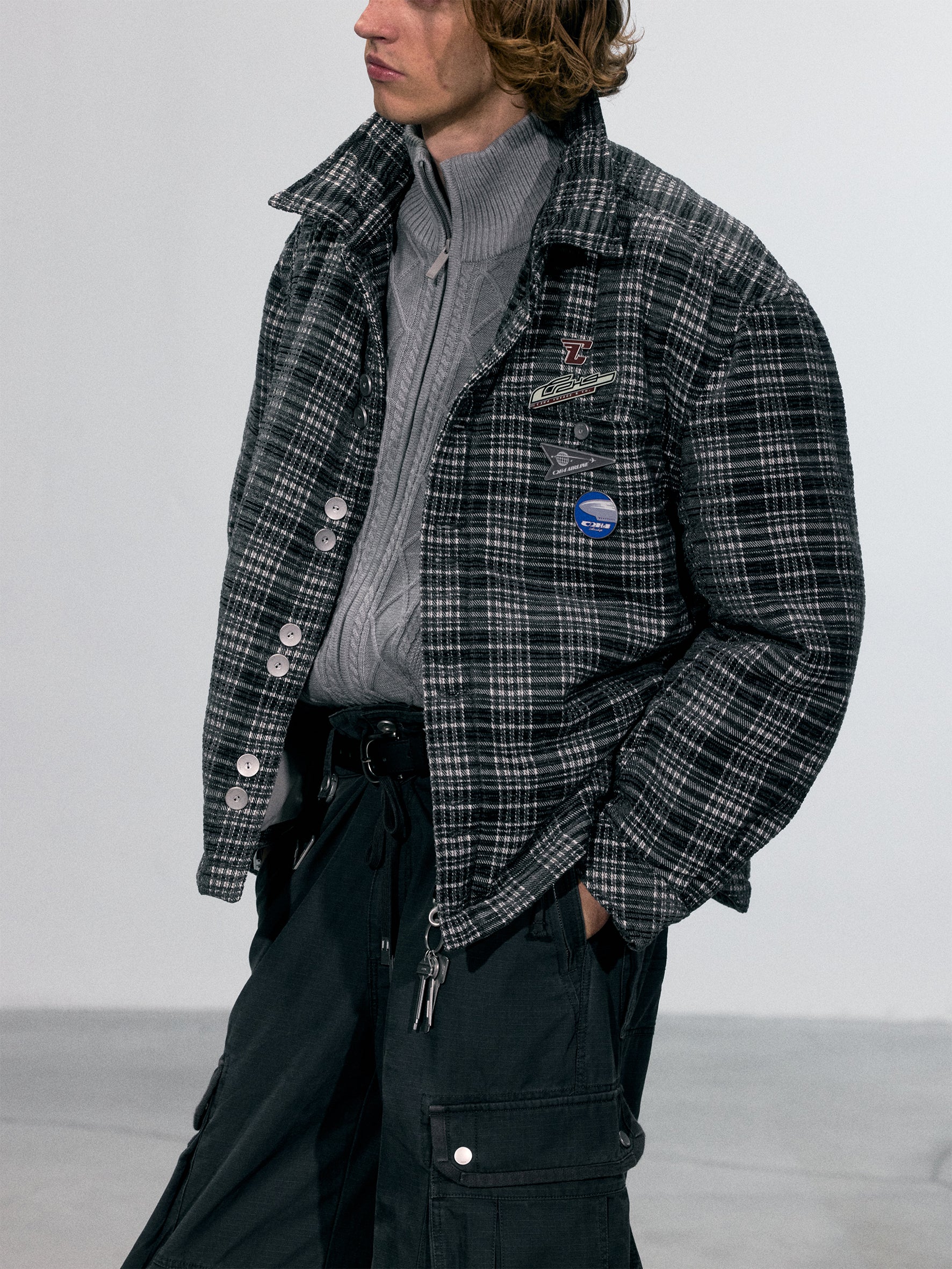 010 - Gridlines Puffer Shirt