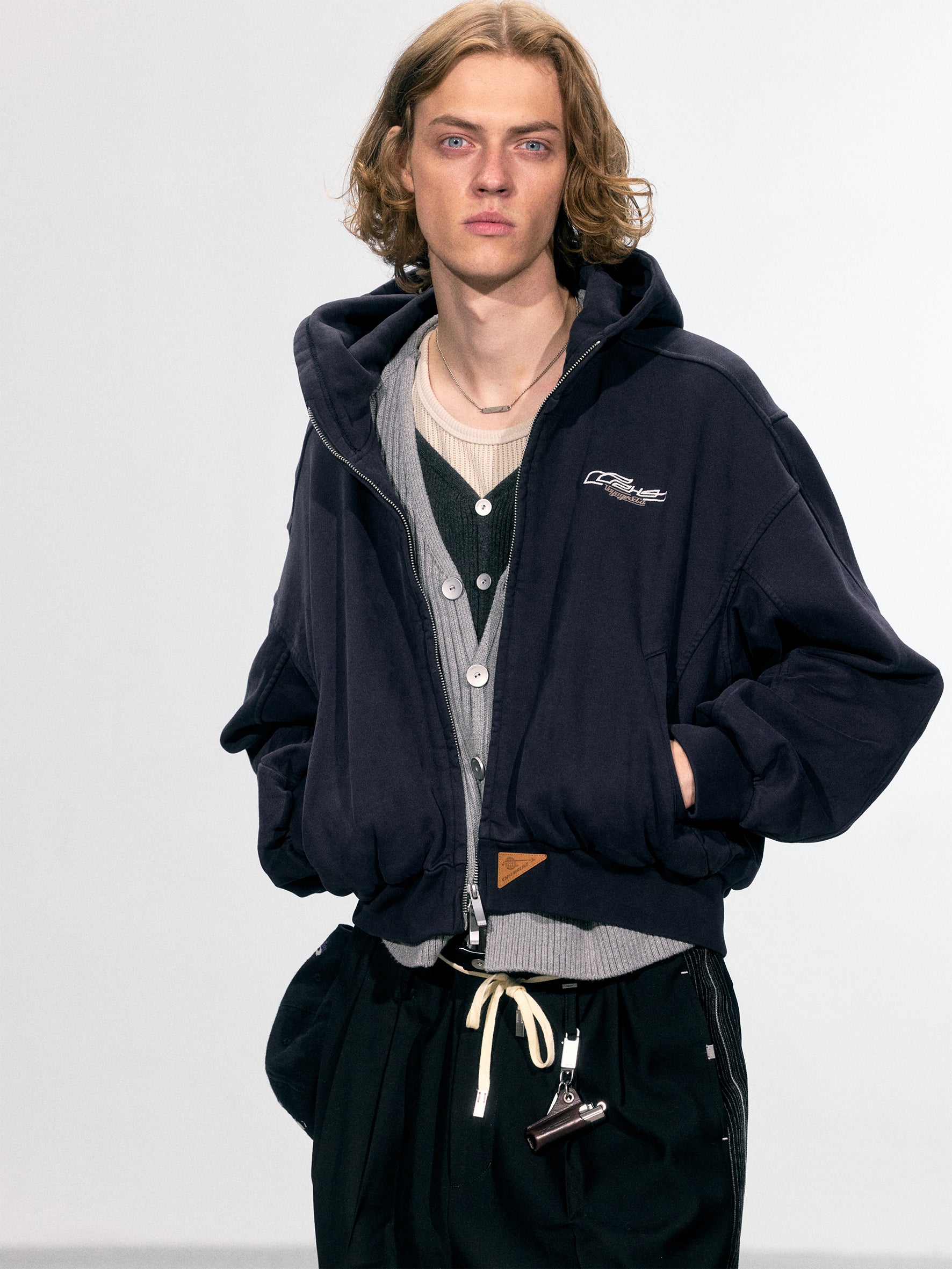 【関税込み】C2H4 グレー Aviation ジップアップフーディ 010 - Aviation Zip-up Hoodie