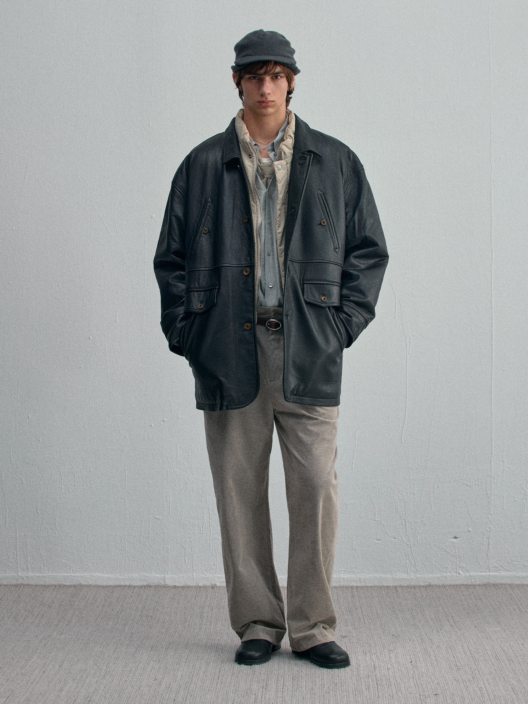 012 - Training Day Alonzo Mid-Length Leather Coat