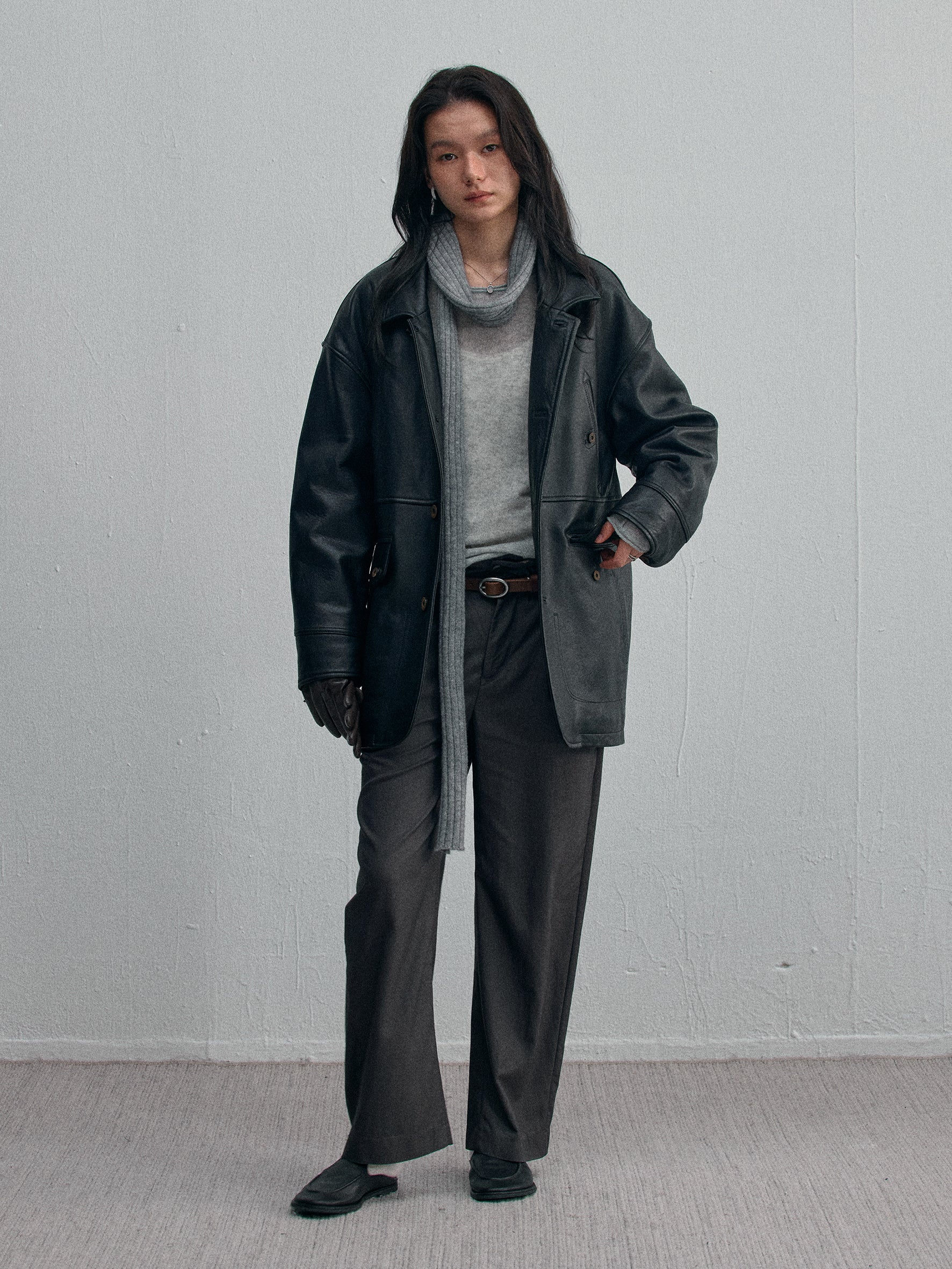 012 - Training Day Alonzo Mid-Length Leather Coat