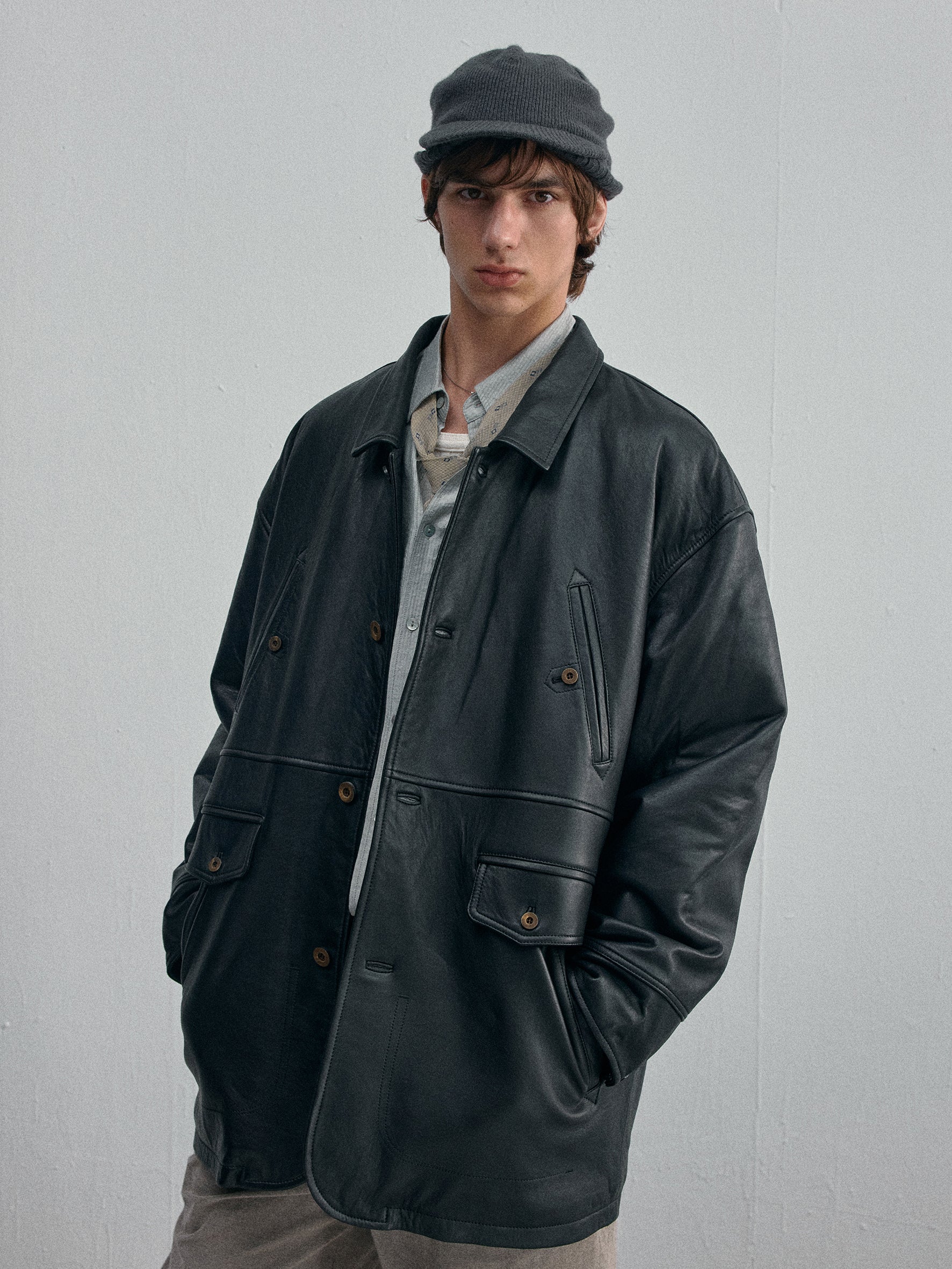 012 - Training Day Alonzo Mid-Length Leather Coat