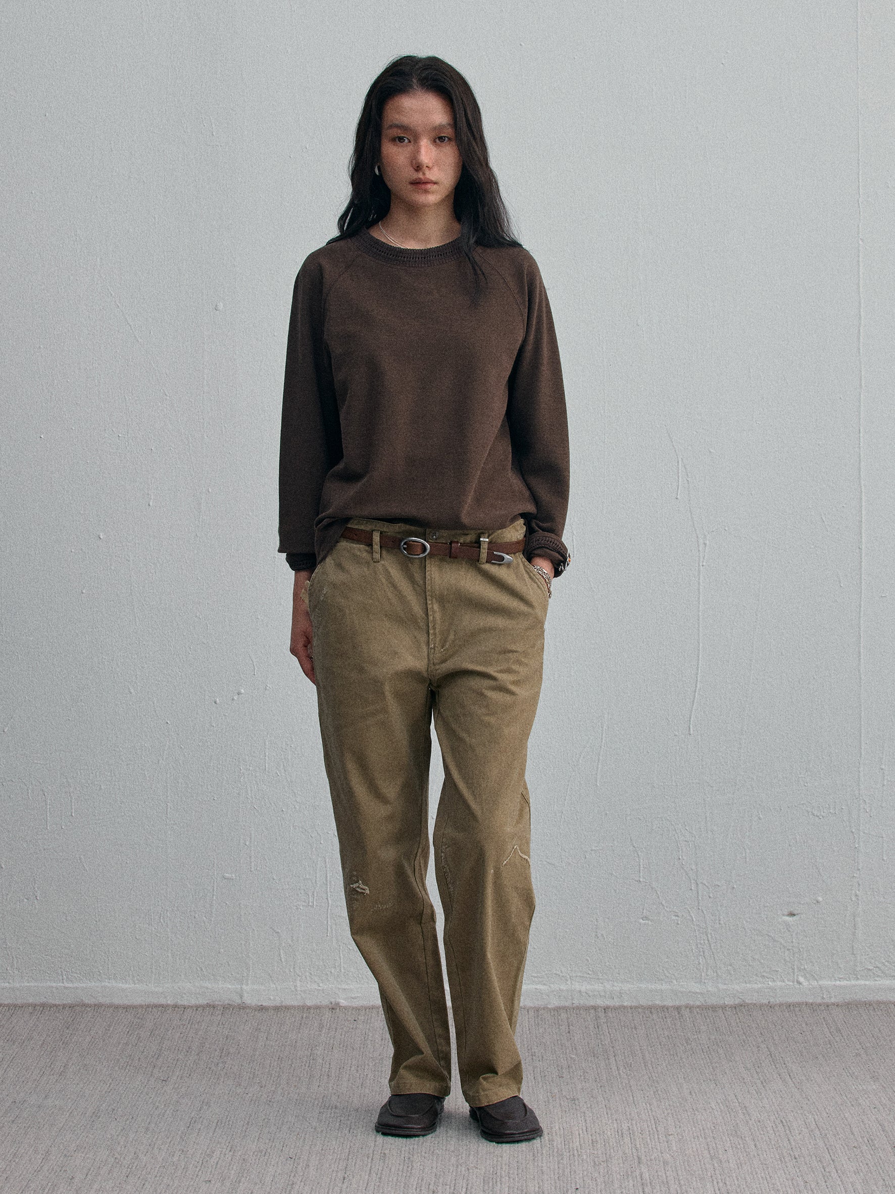 012 - Quiet Wardrobe Soft Knit-Collar Sweatshirt