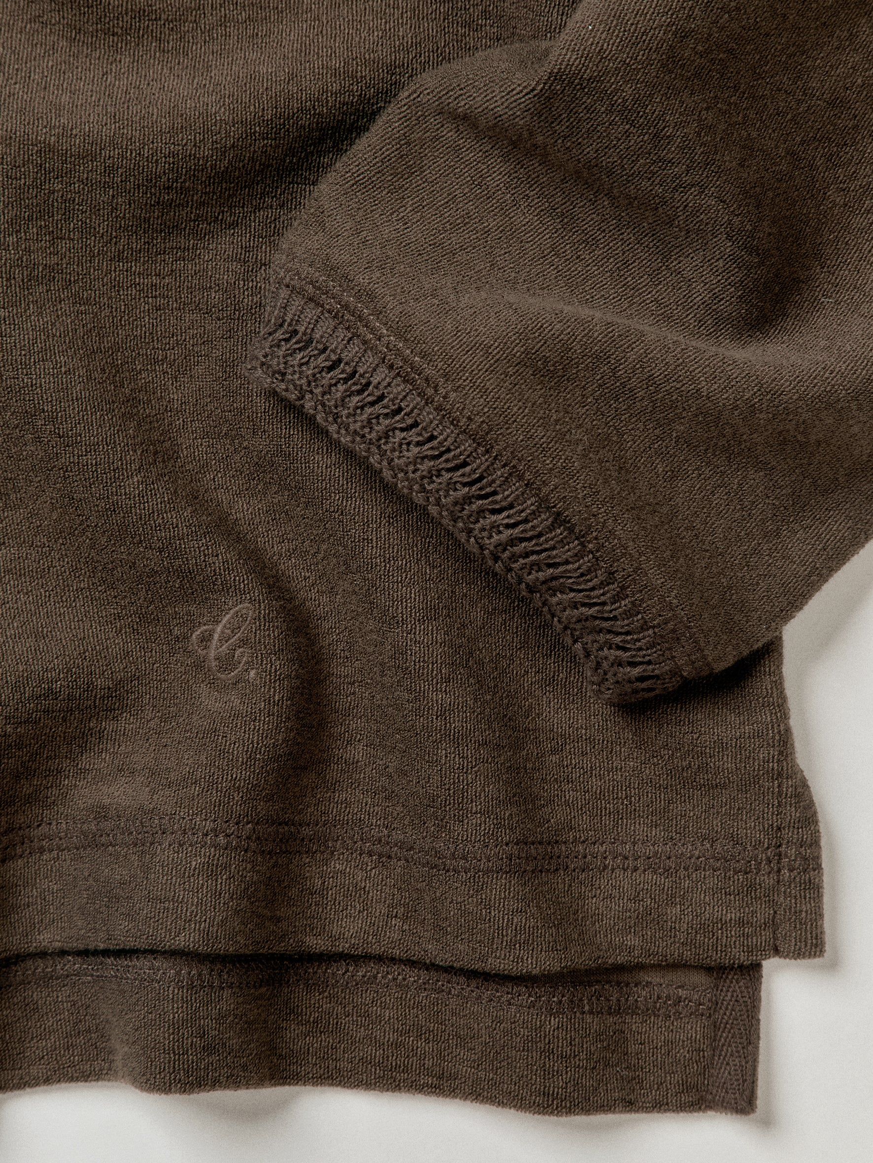 012 - Quiet Wardrobe Soft Knit-Collar Sweatshirt