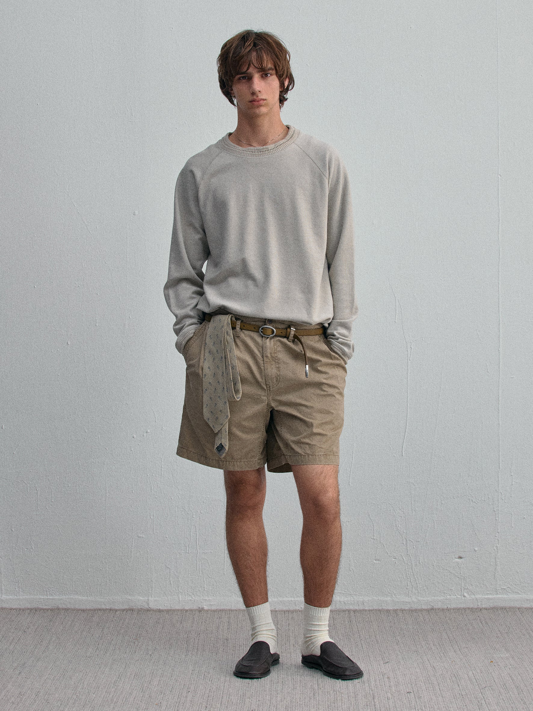 012 - Quiet Wardrobe Soft Knit-Collar Sweatshirt