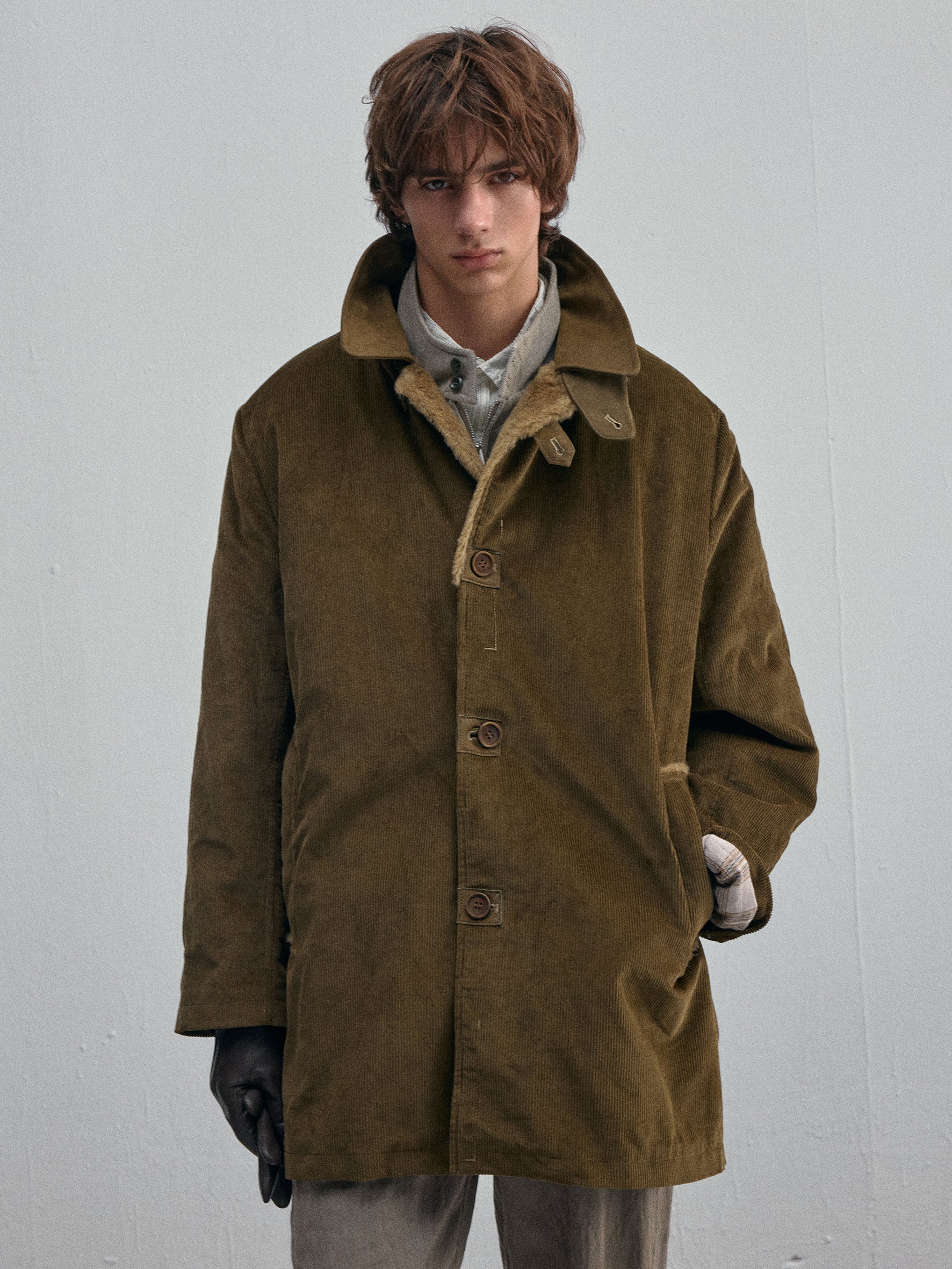 012 - Central Park Corduroy Sherling Coat