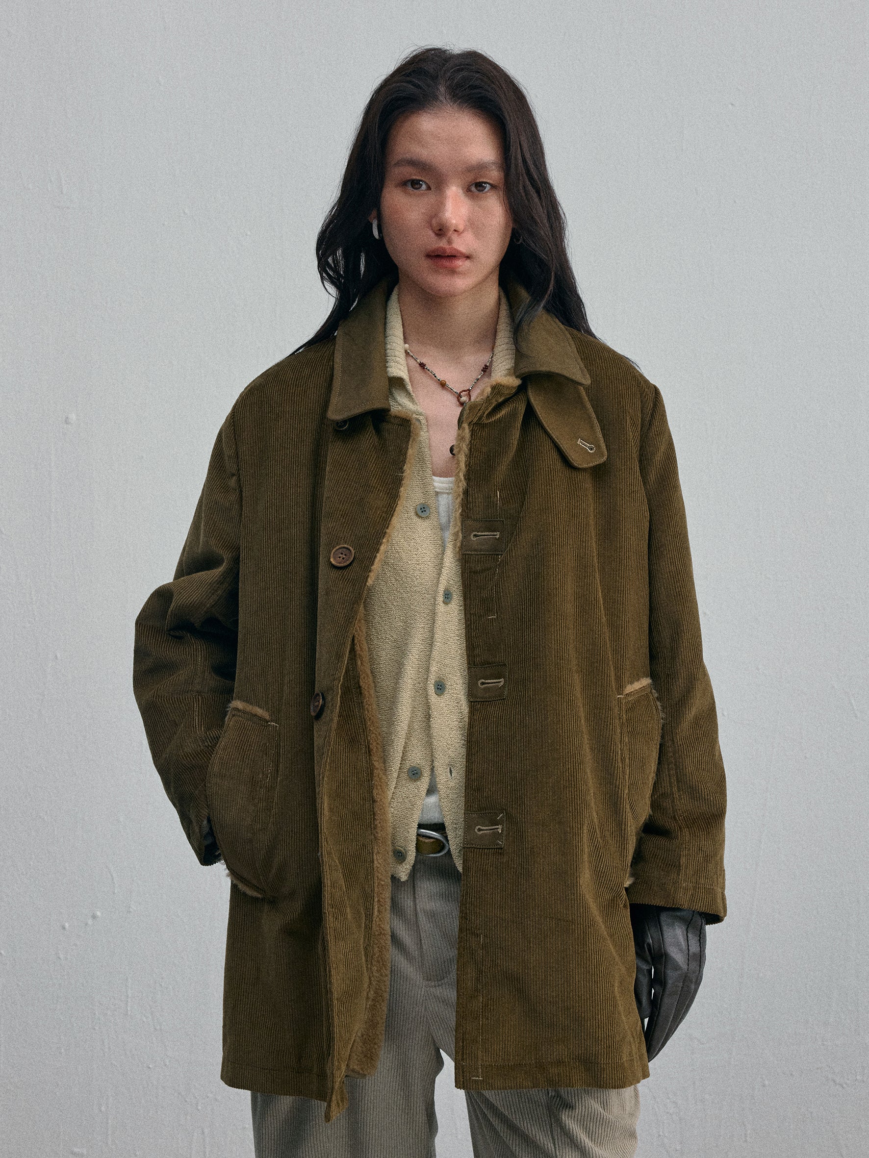 012 - Central Park Corduroy Sherling Coat