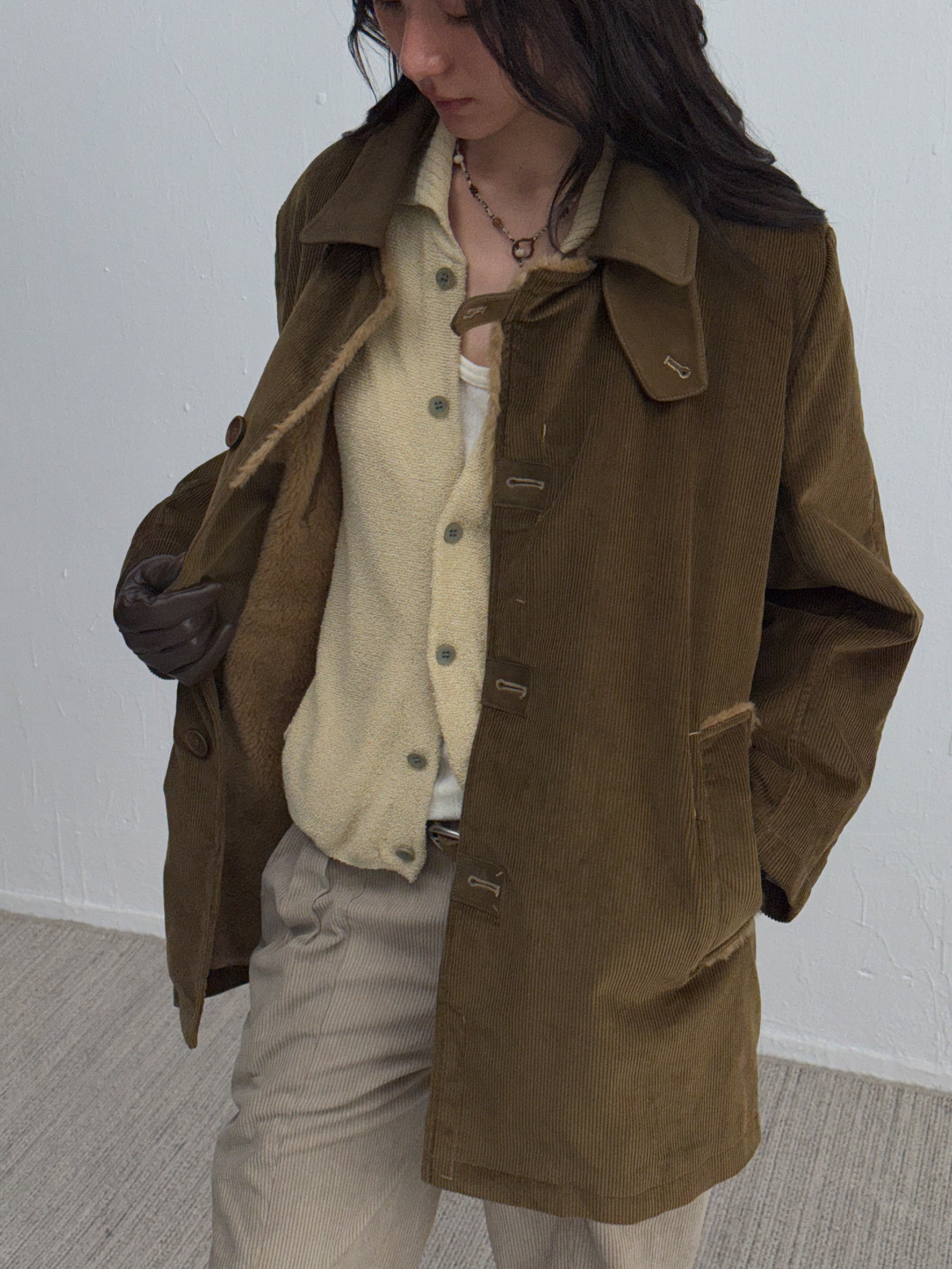 012 - Central Park Corduroy Sherling Coat
