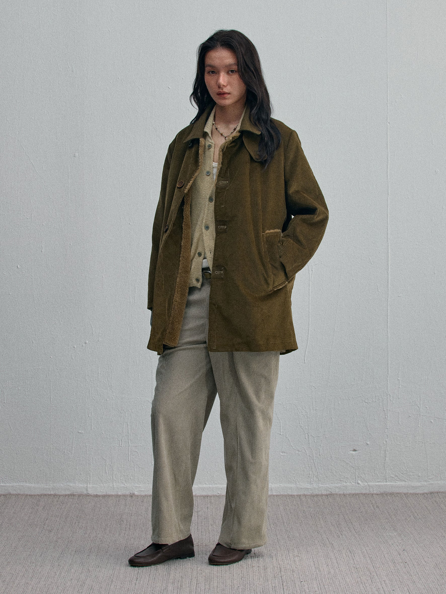 012 - Central Park Corduroy Sherling Coat