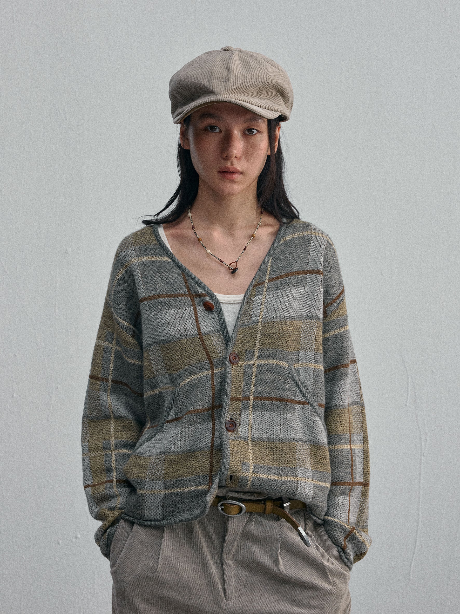 012 - Scottish Antique Market Plaid Cardigan