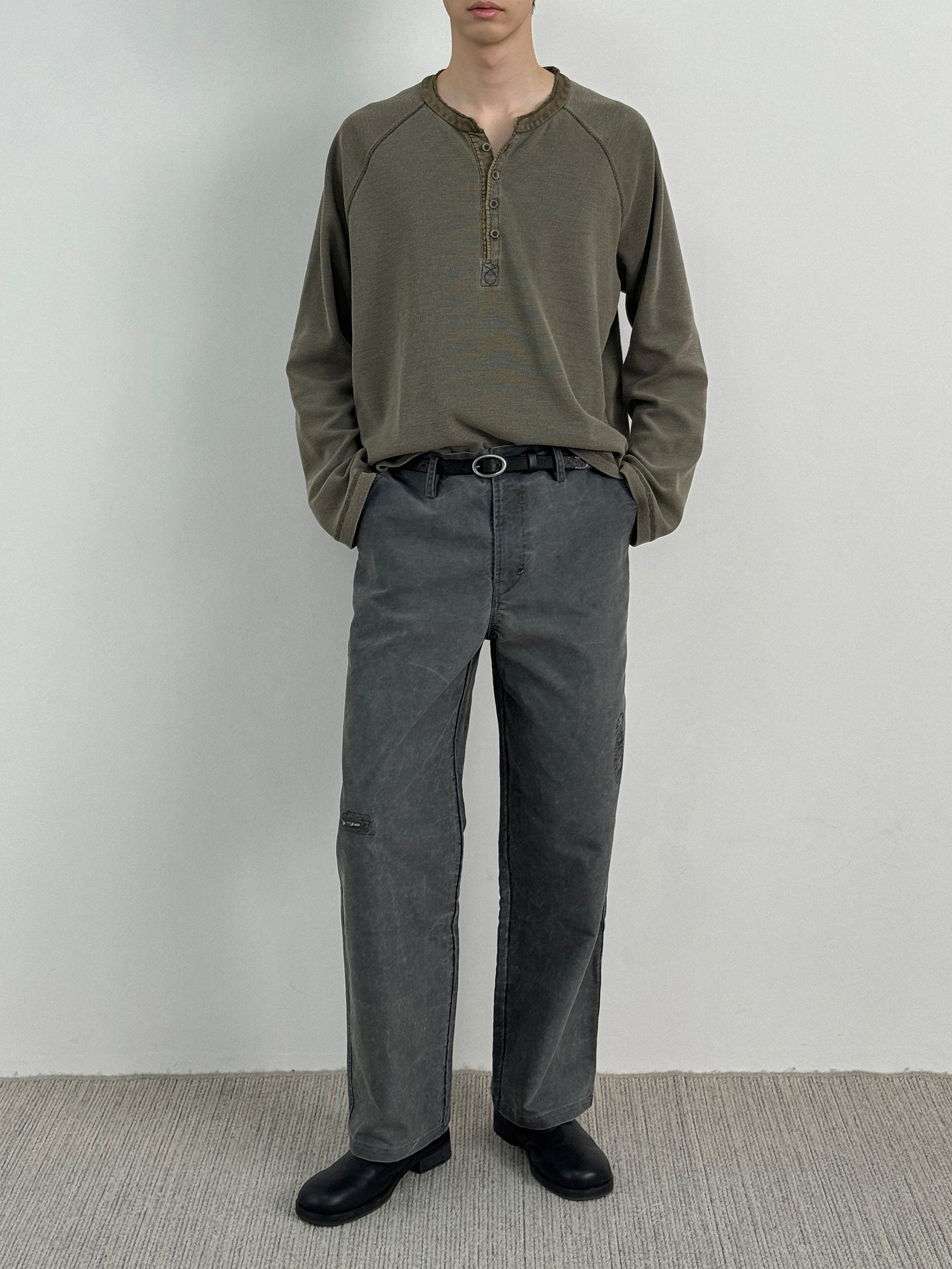 012 - Moccasin Memory Textured Henley