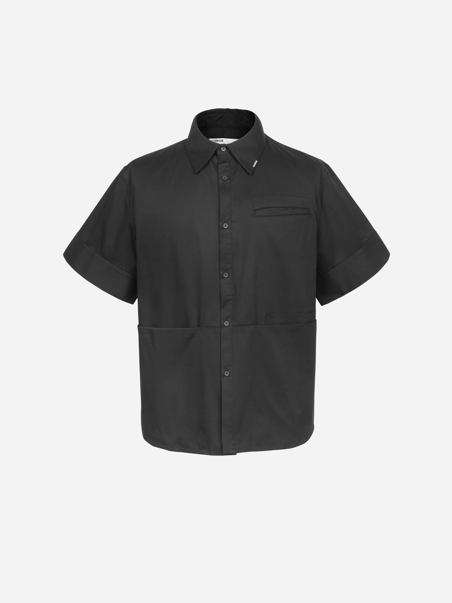 C2H4 Button popular Up Uniform Shirt Asymmetrical