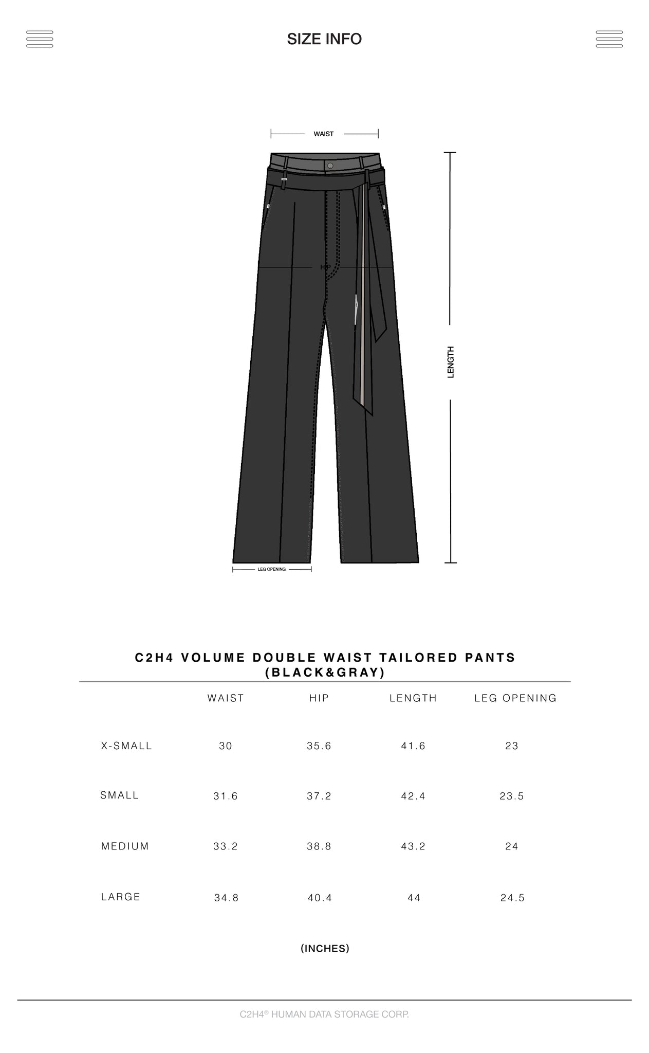 008 - Volume Double Waist Tailored Pants - C2H4®