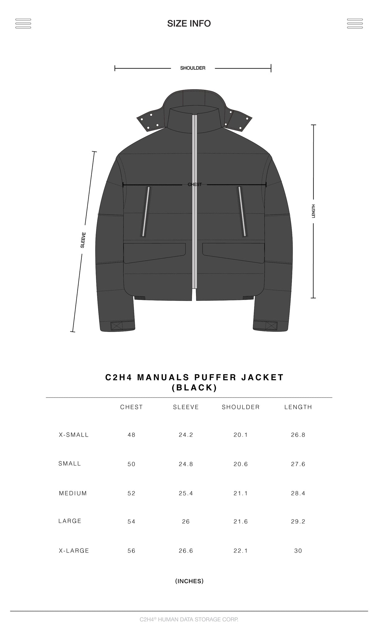 Staff Uniform Manuals Puffer Jacket C2H4