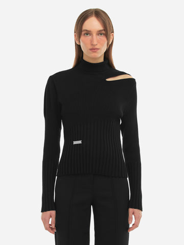 006 - Hollow-Out Paneled Knit Sweater
