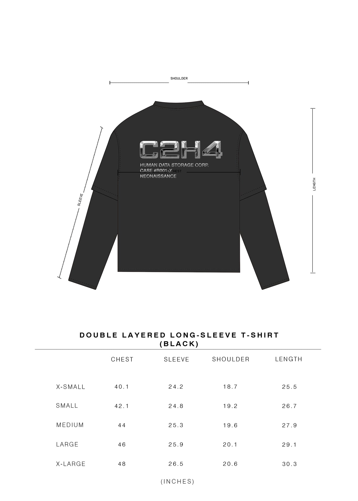 001-X - Double Layered Long-sleeve T-shirt - C2H4®